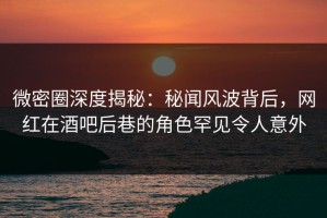 微密圈深度揭秘：秘闻风波背后，网红在酒吧后巷的角色罕见令人意外