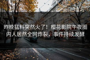 昨晚猛料突然火了！樱花影院午夜圈内人居然全网炸裂，事件持续发酵