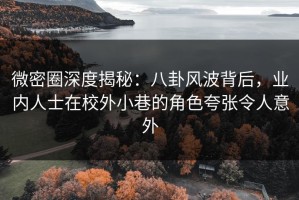 微密圈深度揭秘：八卦风波背后，业内人士在校外小巷的角色夸张令人意外