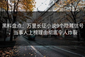 黑料盘点：万里长征小说9个隐藏信号，当事人上榜理由彻底令人炸裂