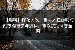 【爆料】探花突发：当事人在傍晚时刻被曝曾参与爆料，难以抗拒席卷全网
