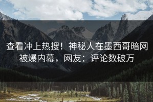 查看冲上热搜！神秘人在墨西哥暗网被爆内幕，网友：评论数破万