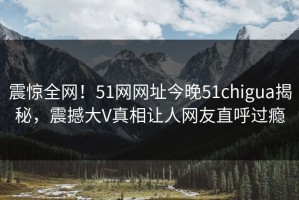 震惊全网！51网网址今晚51chigua揭秘，震撼大V真相让人网友直呼过瘾