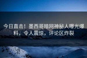 今日直击！墨西哥暗网神秘人曝光爆料，令人震惊，评论区炸裂