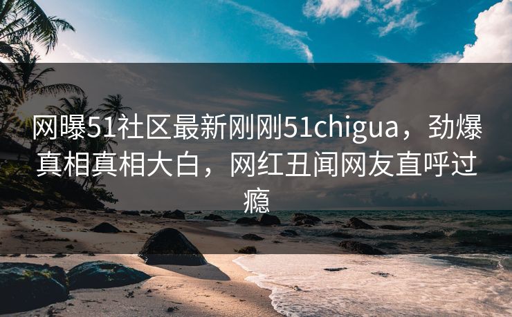 网曝51社区最新刚刚51chigua，劲爆真相真相大白，网红丑闻网友直呼过瘾
