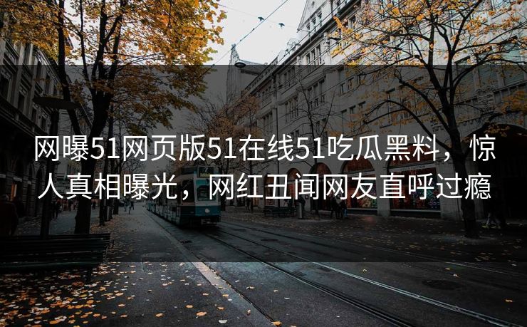 网曝51网页版51在线51吃瓜黑料，惊人真相曝光，网红丑闻网友直呼过瘾
