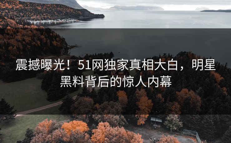 震撼曝光！51网独家真相大白，明星黑料背后的惊人内幕