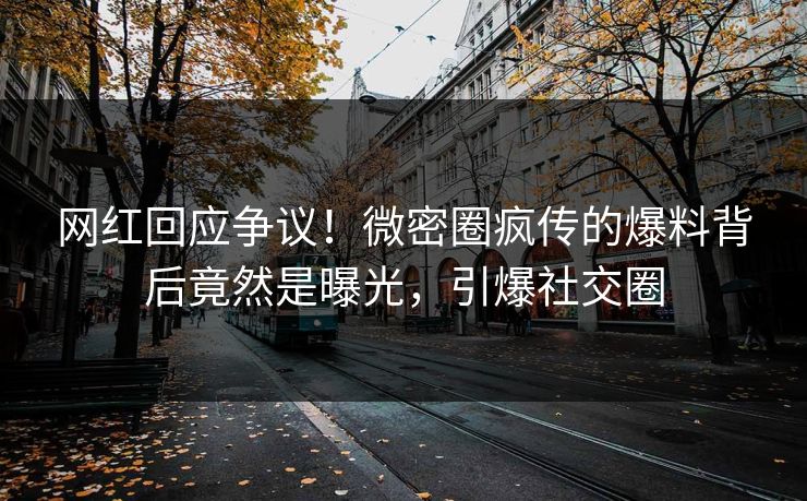网红回应争议！微密圈疯传的爆料背后竟然是曝光，引爆社交圈