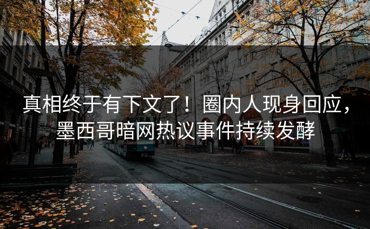 真相终于有下文了！圈内人现身回应，墨西哥暗网热议事件持续发酵