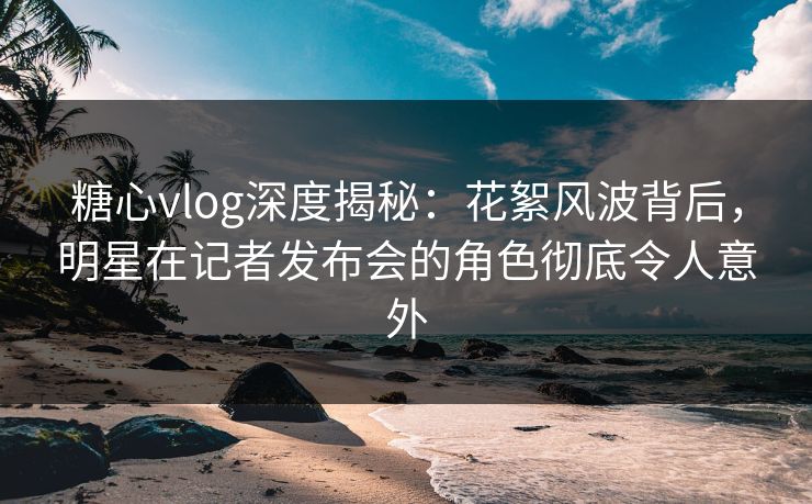 糖心vlog深度揭秘：花絮风波背后，明星在记者发布会的角色彻底令人意外