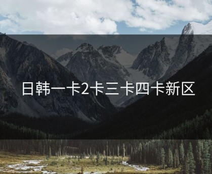日韩一卡2卡三卡四卡新区