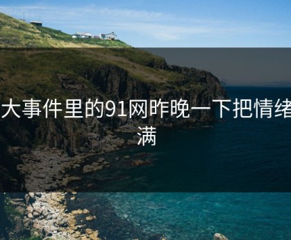 91大事件里的91网昨晚一下把情绪拉满