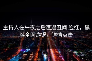 主持人在午夜之后遭遇丑闻 脸红，黑料全网炸锅，详情点击
