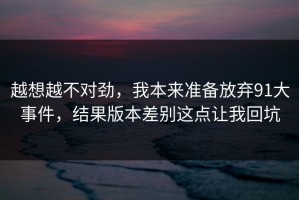 越想越不对劲，我本来准备放弃91大事件，结果版本差别这点让我回坑