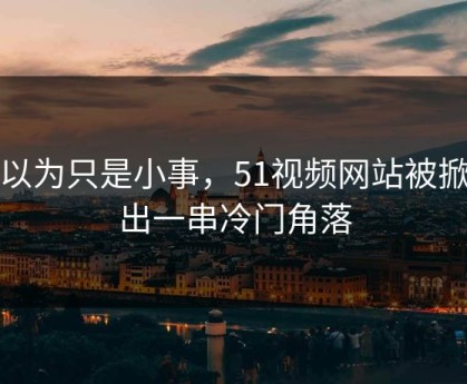 原以为只是小事，51视频网站被掀开出一串冷门角落
